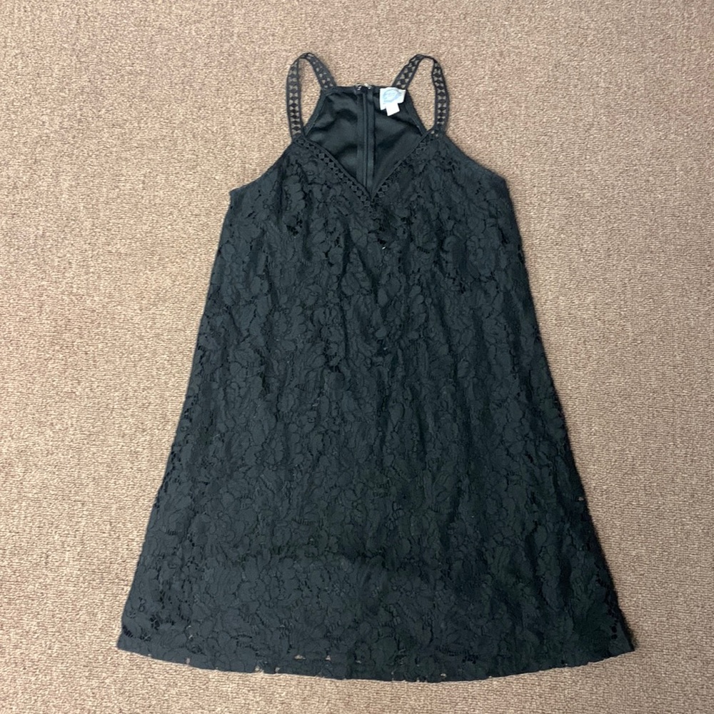 Blue Rain Black Lace Dress with Liner